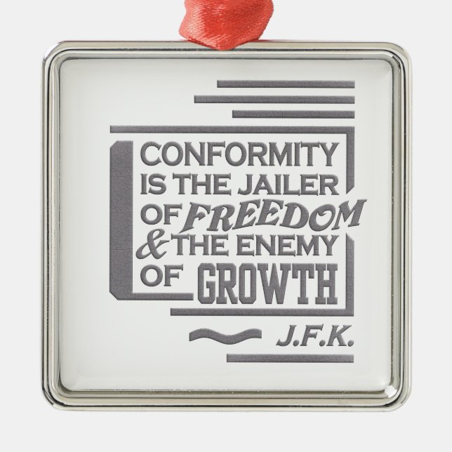 JFK quote ornament Aus Metall (Vorne)