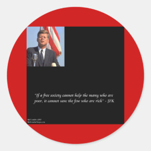 JFK Rette das reichhaltige und schlechte Angebot Runder Aufkleber