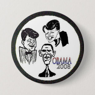 JFK/RFK/BHO Karikatur-Knopf Button