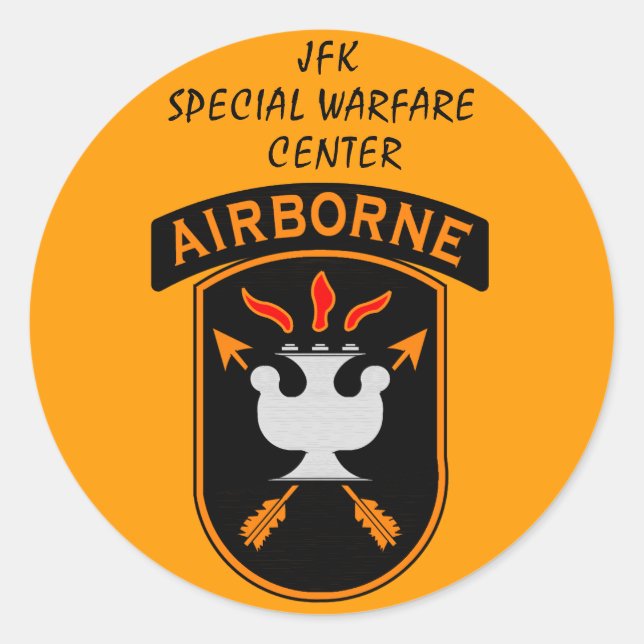 JFK SPECIAL WARFARE CENTER RUNDER AUFKLEBER (Vorderseite)