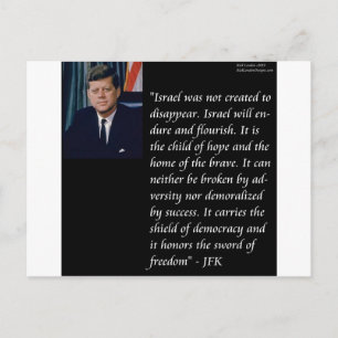 JFK und berühmtes Zitat zu Israel Postkarte