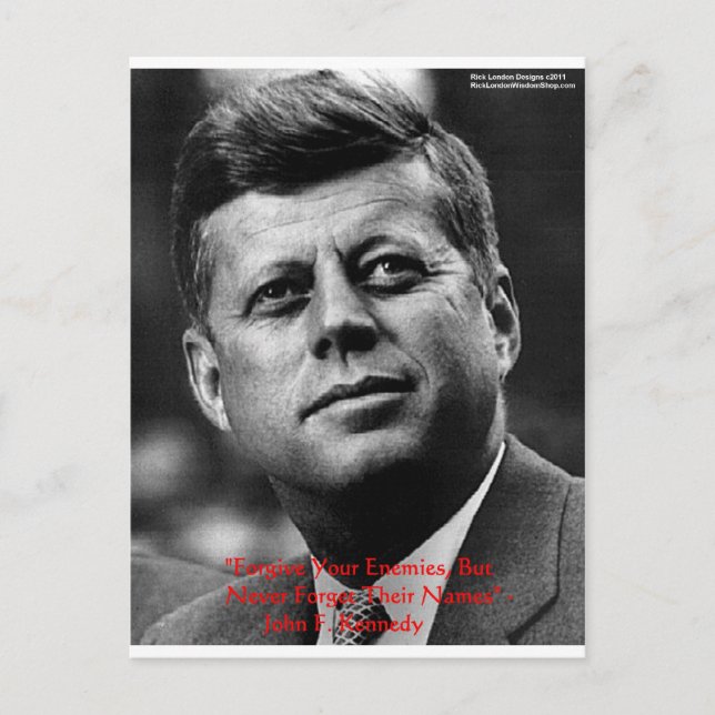 JFK "Vergiss nicht" Weisheitszitat Geschenke & Kar Postkarte (Vorderseite)