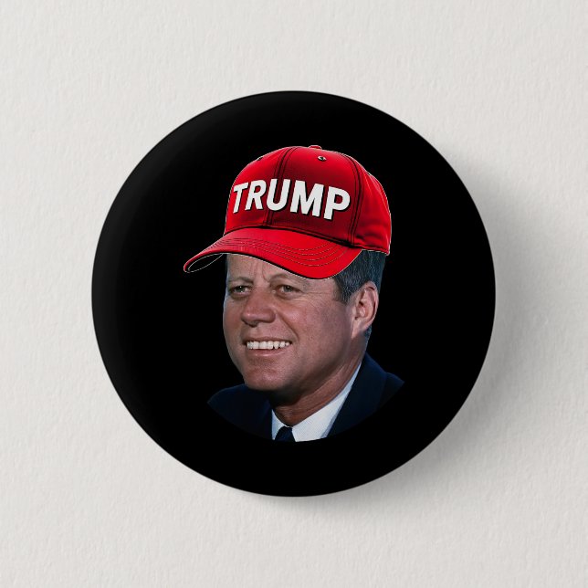 Jfk Wearing Trump Hat Funny John F Kennedy Meme Gr Button (Vorderseite)