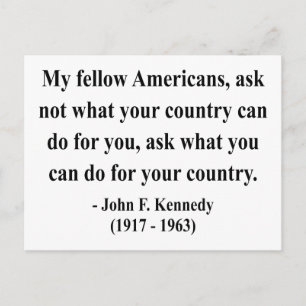 JFK Zitat 3a Postkarte