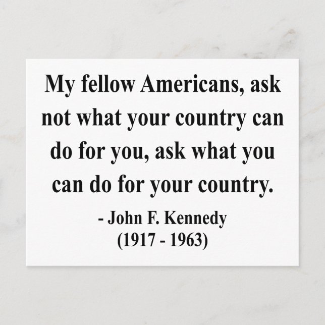 JFK Zitat 3a Postkarte (Vorderseite)