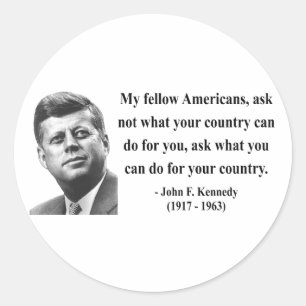 JFK Zitat 3b Runder Aufkleber