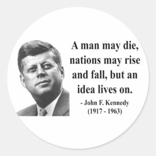 JFK Zitat 4b Runder Aufkleber
