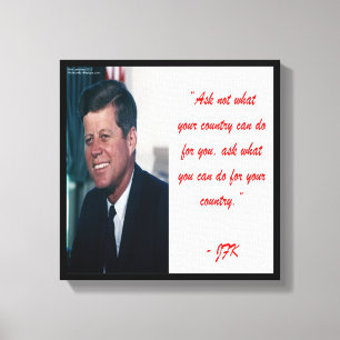 JFK & Zitat 'Ask Not' Leinwanddruck