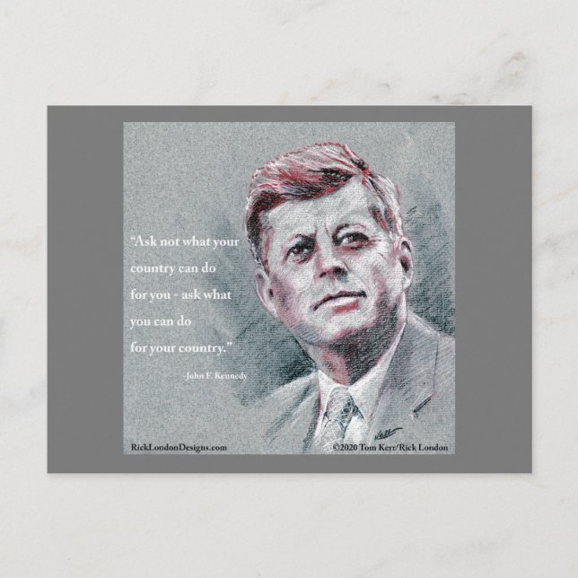 JFK & Zitat Postkarte (Vorderseite)