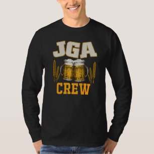 JGA-Crew mit Bier zur Junggesellenparty zum Bräuti T-Shirt
