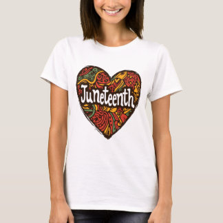 Jh. afrozentrische Muster Herz T-Shirt