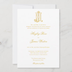 JH-Monogramm- oder HJ-Monogramm-Hochzeitseinladung Einladung