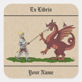 Jh. St. George und das Dragon Buchzeichen Quadratischer Aufkleber