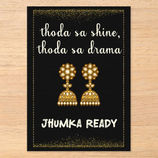 Jhumka Desi Hochzeitsschild Acryleinladungen