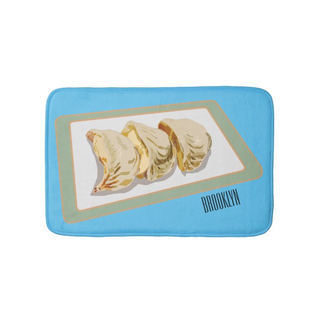 Jiaozi/Chinesische Knödel Cartoon Illustration Badematte (Vorderseite)