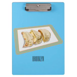 Jiaozi/Chinesische Knödel Cartoon Illustration Klemmbrett