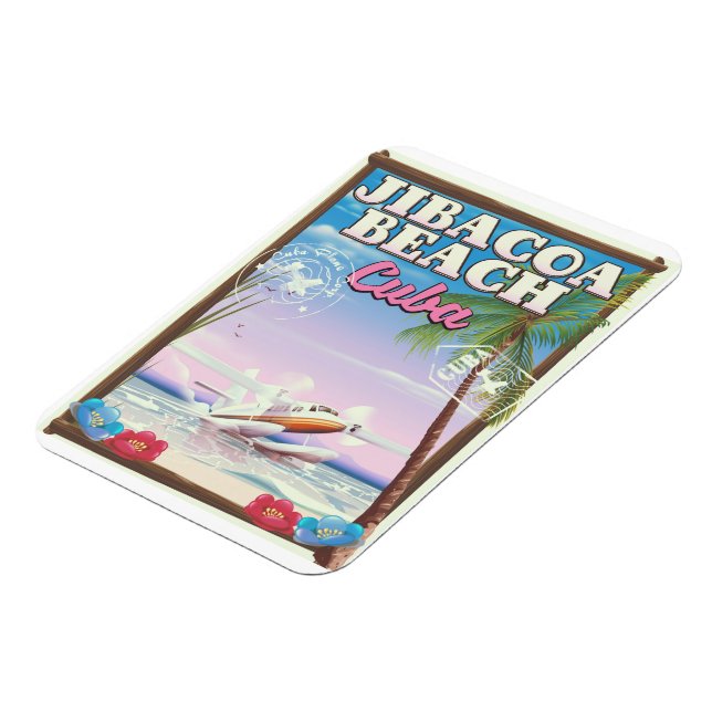 Jibacoa Beach Kuba Reiseplakat Magnet (Linke Seite)