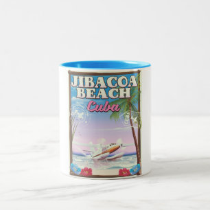 Jibacoa-Strand Kuba Reiseplakat Zweifarbige Tasse