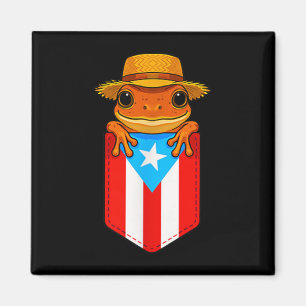Jibaro Coqui Frog Puerto Rico Flag Boricua Cket Bo Magnet