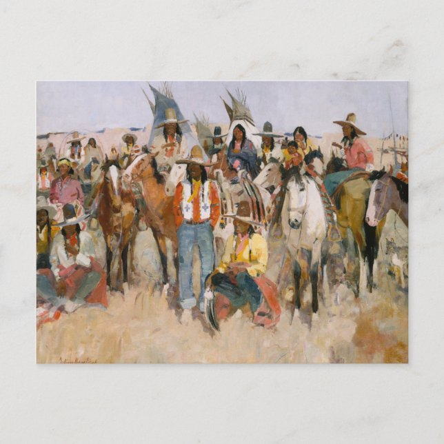 Jicarilla Apache Fiesta , berühmter Maler Postkarte (Vorderseite)