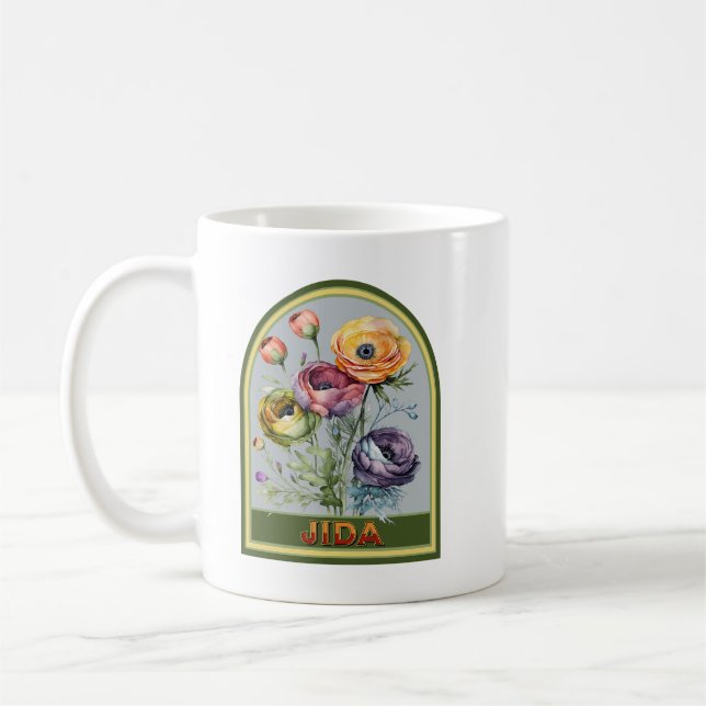 Jida Vintag Floral Großmutter Kaffeetasse (Links)