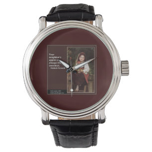 Jiddischer Spruch & grafische Malerei auf Unisex-U Armbanduhr