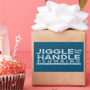 Jiggle den Handgriff Plumbing White Gfx Aquamarin  Rechteckiger Aufkleber