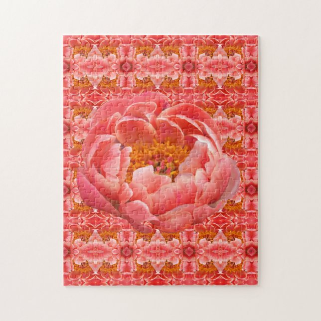 Jigsaw Coral Peony (Vertikal)