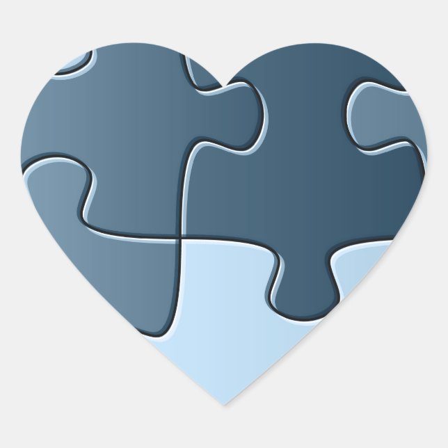 Jigsaw Heart Sticker (Vorderseite)