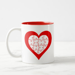 Jigsaw Heart Zweifarbige Tasse