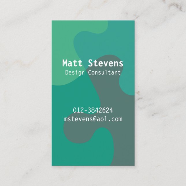 Jigsaw Ocean Tones Business Card Visitenkarte (Vorderseite)