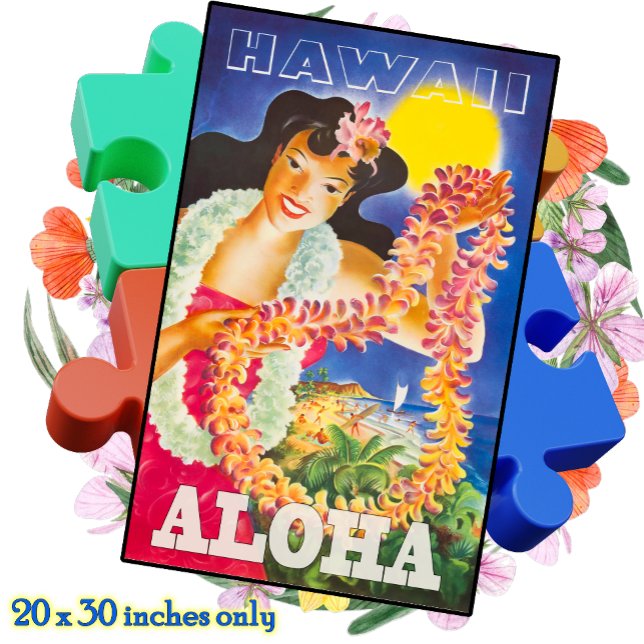 JIGSAW PUZZLE 20x30 - Poster de voyage Hawaii Vint (Créateur téléchargé)