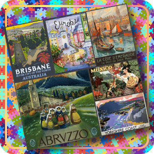 JIGSAW PUZZLE - 6 Affiches Vintages de Voyage