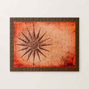 jigsaw puzzle carte antique sépia tons