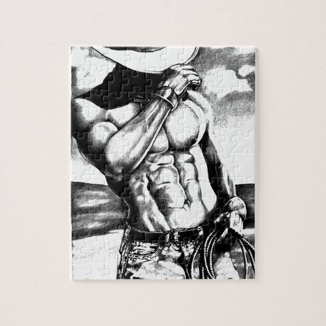 Jigsaw Puzzle For Men Art Masculine Cowboy Zeichne (Vertikal)