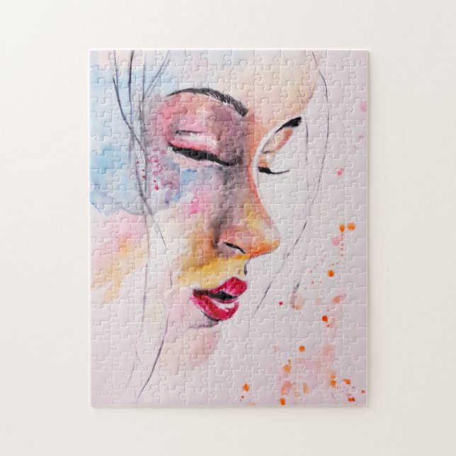 Jigsaw Puzzle Girl Lugano Gestern und Heute (Vertikal)