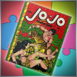 JIGSAW PUZZLE - Jo-Jo Congo King#20 Comic BK Cover<br><div class="desc">Dieses Jigsaw-Puzzle enthält ein Titelbild des "Jo-Jo Congo King" #20 (Okt. 1948) aus dem Goldenen Zeitalter. Dieses Puzzle ist nur in der Größe 11 Zoll x 14 Zoll mit 252 Stück erhältlich, da größere Größen kein klares Bild erzeugen. Die schmalen grünen Seitenbalken füllen ein wenig Leerraum, um zu verhindern, dass...</div>