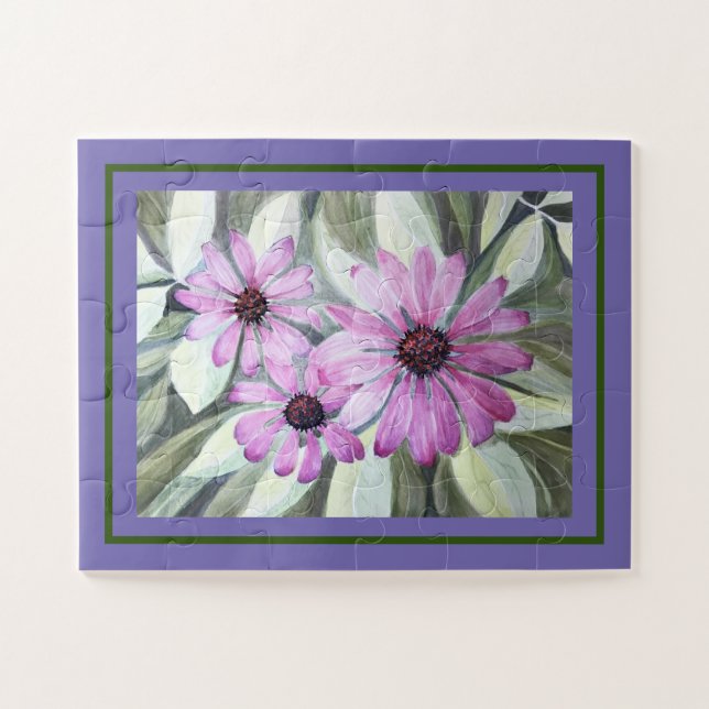 Jigsaw Puzzle Lavender African Daisies (Horizontal)