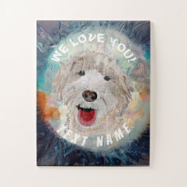 Jigsaw Puzzle Niedliche Labradoodle Dog & Text in 