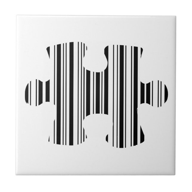JIGSAW PUZZLE PIECE BAR CODE-Muster Fliese (Vorderseite)