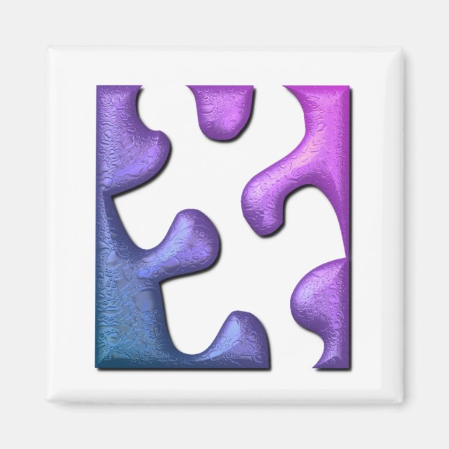 Jigsaw Puzzle Piece Carré Magnet (Devant)