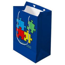 Jigsaw Puzzle Pieces Design Geschenktasche Mittlere Geschenktüte