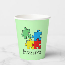 Jigsaw Puzzle Pieces Design Paper Cup Pappbecher