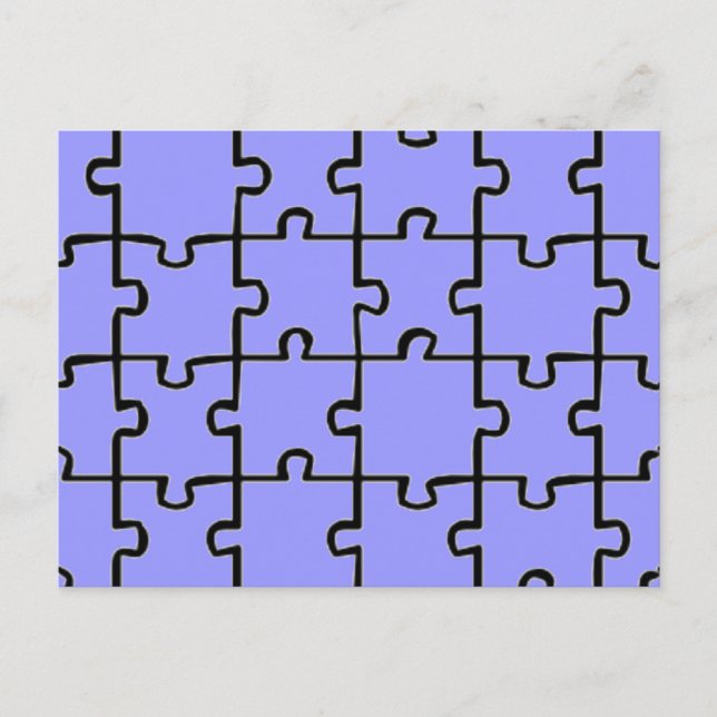 Jigsaw Puzzle Pieces Muster CUSTOM FARBE Postkarte (Vorderseite)