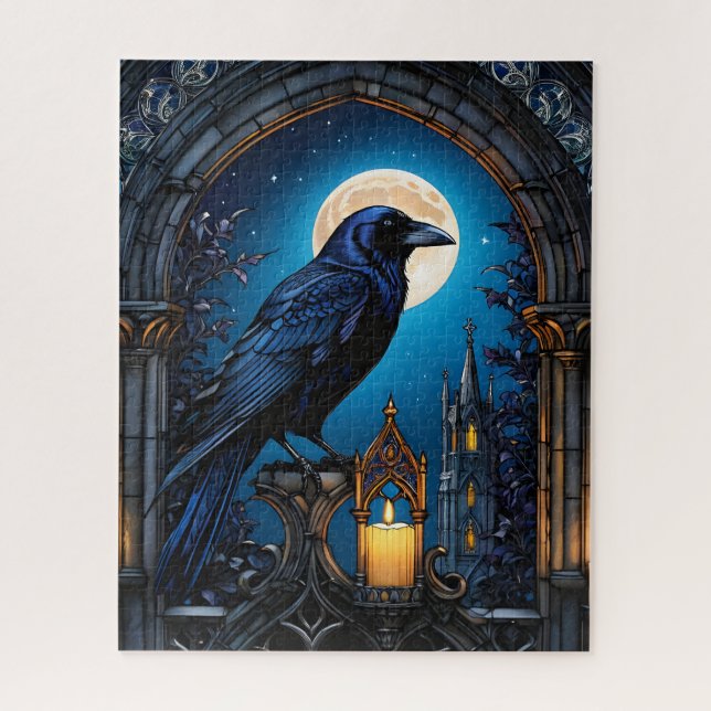 Jigsaw Puzzle, Raven Gothic Archway, Halloween (Vertikal)