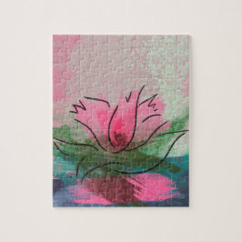 Jigsaw Puzzle, rosa Blume Malerei