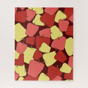 Jigsaw Puzzle, rotes und gelbes Äpfel Muster