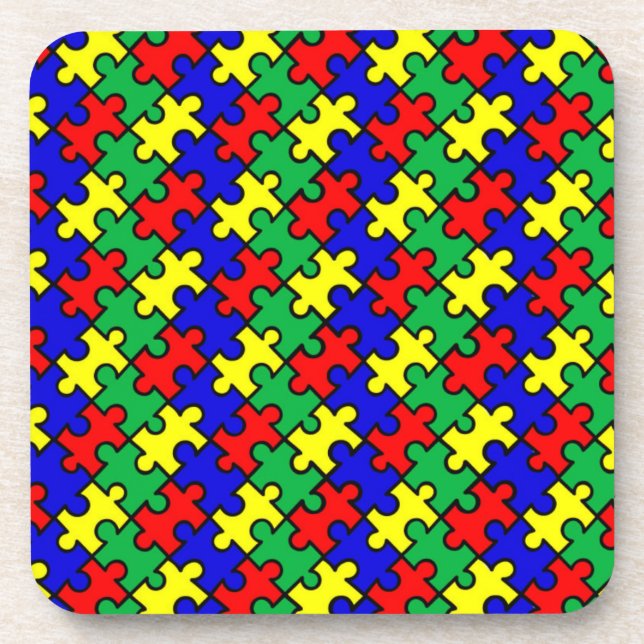 Jigsaw Puzzle Seamless Pattern-22675 Getränkeuntersetzer (Vorderseite)