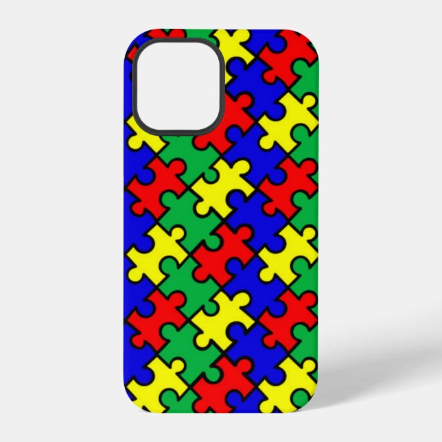 Jigsaw Puzzle Seamless Pattern-22675 iPhone 12 Pro Hülle (Rückseite)