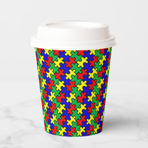 Jigsaw Puzzle Seamless Pattern-22675 Pappbecher